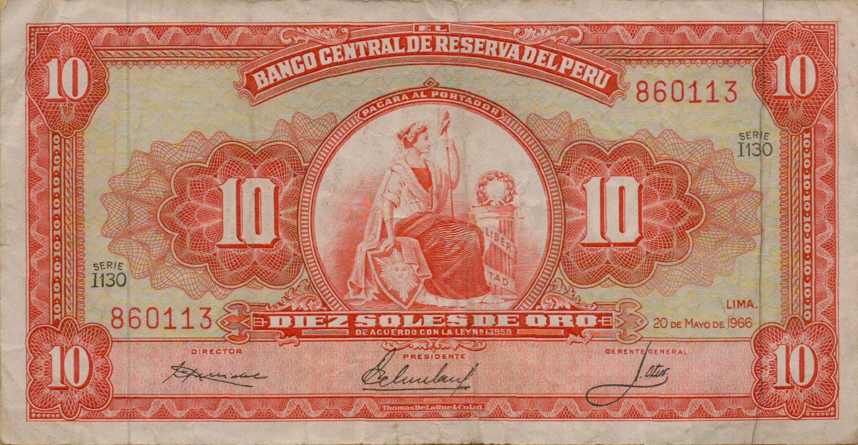 Peru 10 1966 VF P-84/c